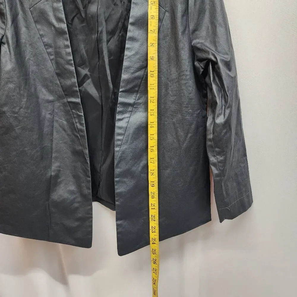 Kate Spade Saturday Black Open Front Jacket Blazer Womens Medium Cotton
